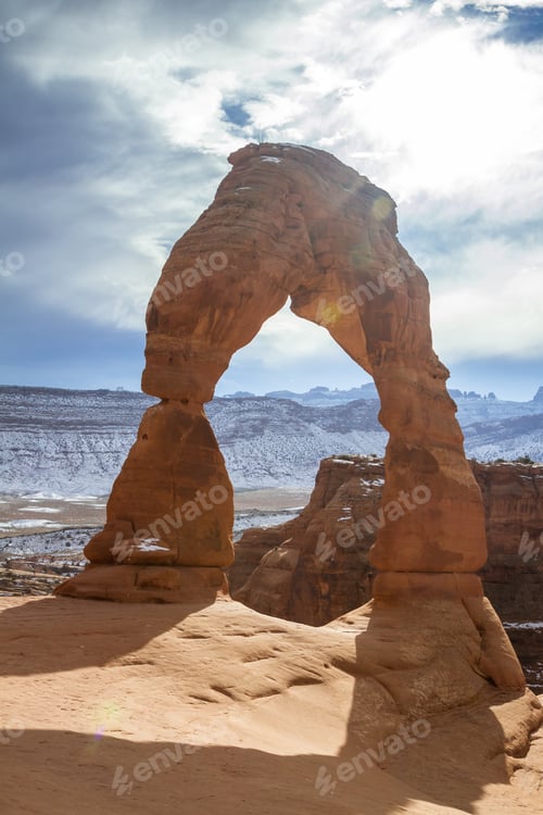 Preview: Delicate Arch In The Winter With Out The Crowds And Soft Light From The Sun Being Defused By Clouds