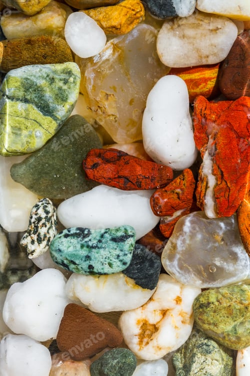 Preview: Close Up Of A Bunch Of Small Naturally Polished Stones Found In The Oregon Coast In A Variety Of