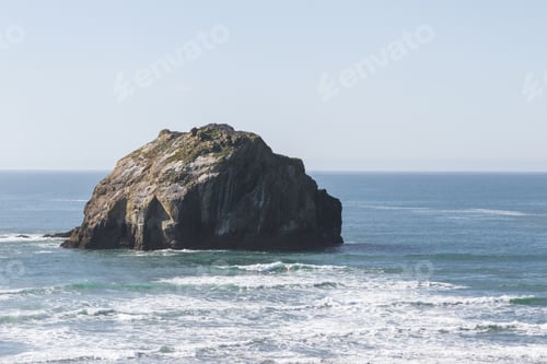 Preview: Close Up Of A Rock Resembling The Profile Of A Human Face In Bandon By The Sea, Oregon