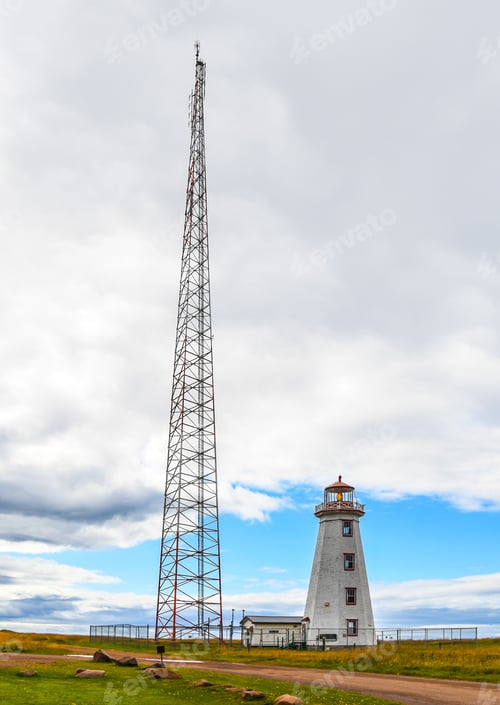 Preview: The North Cape Lighthouse On Prince Edward Island With Its Weather Station Tower On The Northern