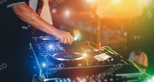 Preview: Dj Mixing Outdoor While Streaming A Online Party Festival During Coronavirus Time - Alternative