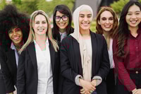 Preview: Multiethnic Business Women Having Fun Outside Of The Office