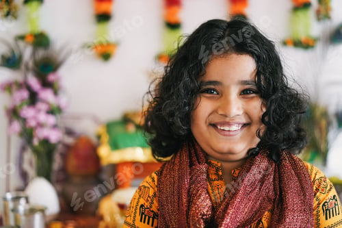 Preview: Portrait Of Indian Boy During Hindu Celebration Event