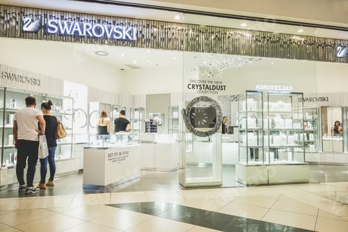 Preview: Rimini, Italy - October 02, 2016: Swarovski Store In Le Befane Shopping Center On . The Swarovski