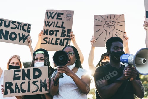 Preview: People From Different Ages And Races Protest On The Street For Equal Rights - Demonstrators Wearing