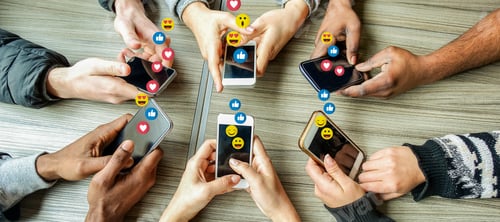 Preview: Group Of Millennial Friends Using Mobile Phones - Young People Addiction To Technology Trends
