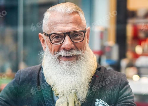 Preview: Senior Business Man Doing Video Call From Home - Job, Smart Working, Entrepreneur, Businessman And