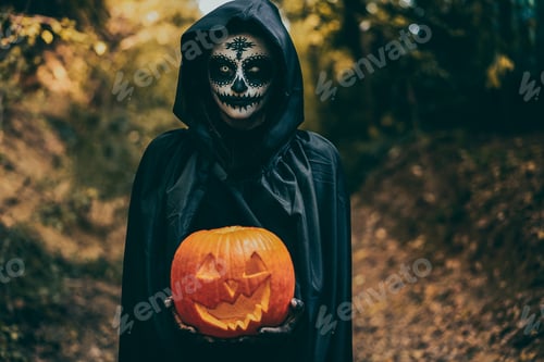 Preview: Girl With Halloween Dress - Focus On Face