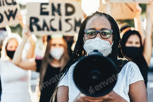 Preview: People From Different Ages And Races Protest On The Street For Equal Rights - Demonstrators Wearing