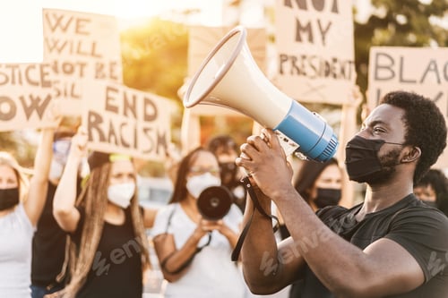 Preview: People From Different Culture And Races Protest On The Street