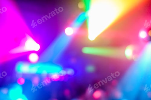 Preview: Blurred Disco Club Original Laser Color Lights - View Of New Scanners Generation - Defocused Image