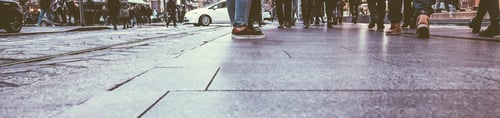 Preview: Crowd Of People Walking In Street City Center - Concept Of Modern, Rushing, Urban, City Life