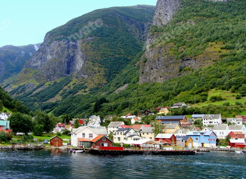 Preview: Small Village Of Undredal Along The Aurlandsfjord In Norway