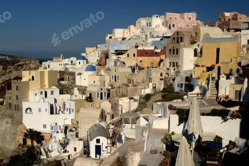 Preview: A Cityscape Of Santorini With Its Small Buildings In ThãRa Thera Greece
