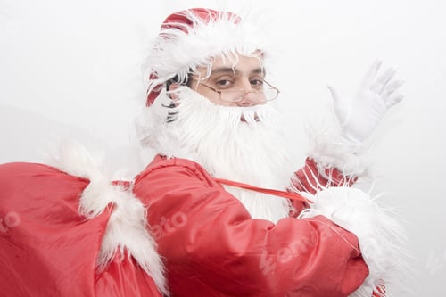 Preview: Christmas Traditional Santa Claus, Isolated On White