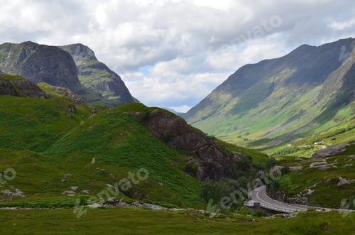 Preview: A Mesmerizing Shot Of A Beautiful Mountainous Landscape In Glencoe, Scotland
