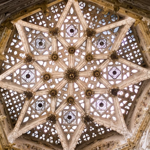 Preview: A Low Angle Shot Of The Beautifully Decorated Ceiling Of A Cathedral