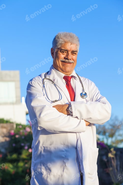 Preview: Latin Man Senior Doctor In A Mexican Hospital In Mexico City Or Latin America