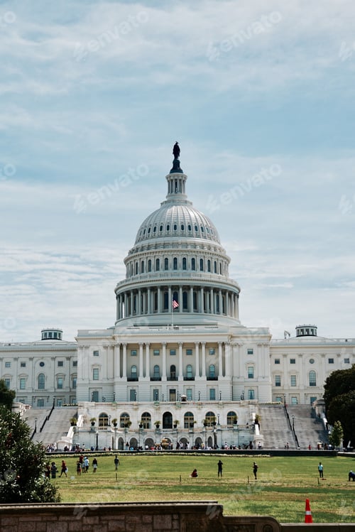Preview: A Vertical Shot Of The Famous United States Capitol Building In Washington, D.C., United States