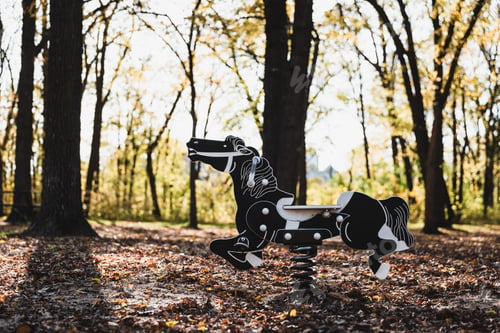 Preview: A Selective Focus Shot Of Roking Horse Toy In The Park