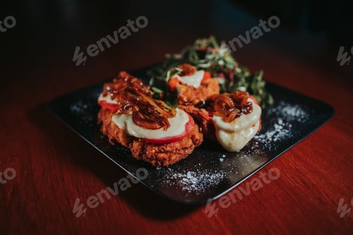 Preview: A Closeup Shot Of A Delicious Dish With Meat