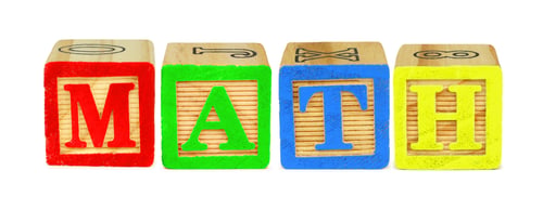 Preview: Wooden Toy Letter Blocks Spelling Math Isolated On White