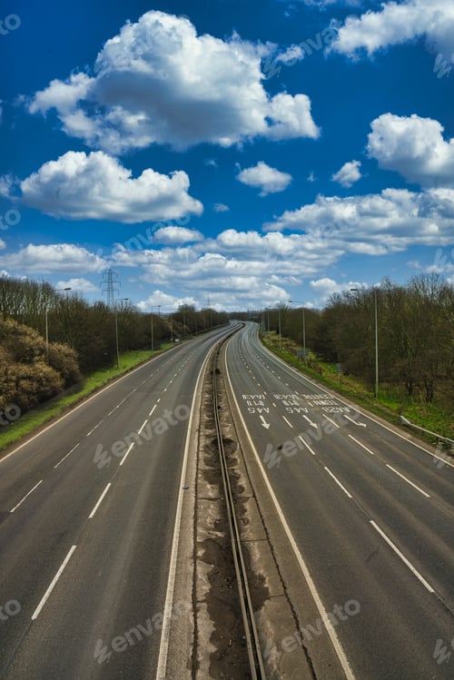 Preview: An Empty Road M1 In Northampton (Northamptonshire)