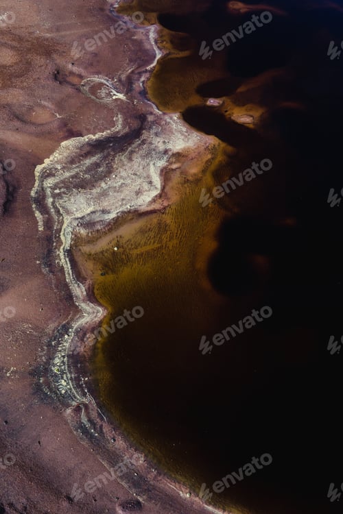 Preview: An Aerial Vertical Shot Of A Small Natural Pond At Rio Tinto Mining Park In Spain