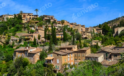 Preview: A Beautiful View Of The Old Mediterranean Mountain Village Deia, Spain Majorca