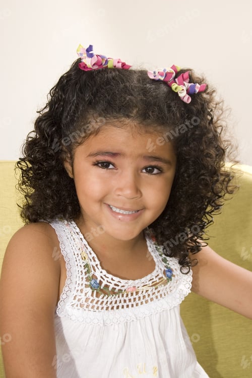 Preview: Portrait Of Addorable Happy Beautiful Little Girl