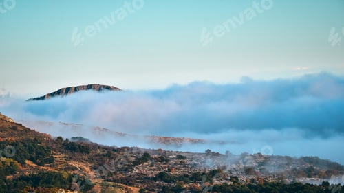 Preview: A Breathtaking Shot Of Mountainous Landscape Under A Cloudy Sky In French Riviera Backcountry