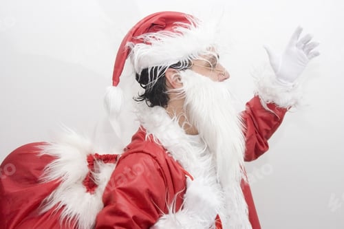 Preview: Christmas Traditional Santa Claus, Isolated On White