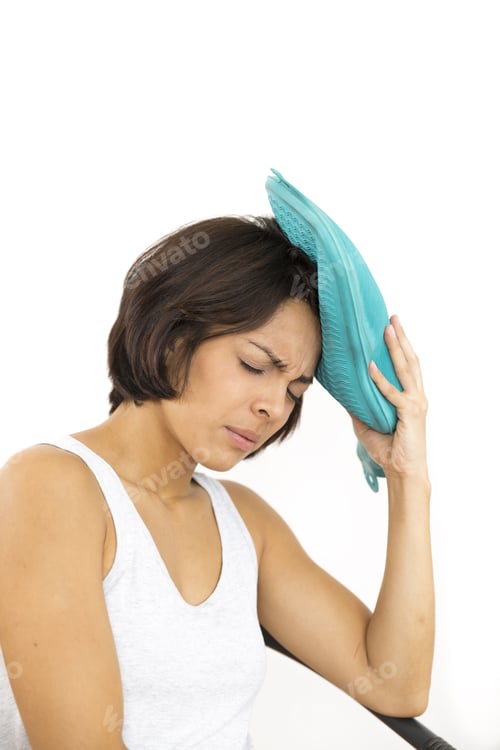 Preview: Terrible Headache, Beautiful Woman, Isolated On White