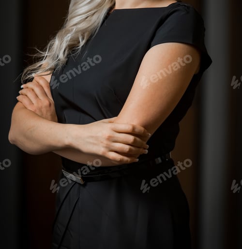 Preview: A Vertical Shot Of An Unrecognizable Female Wearing A Black Elegant Dress
