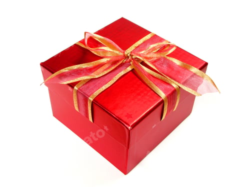 Preview: Red Gift Box With Ribbon And Bow Isolated On A White Background