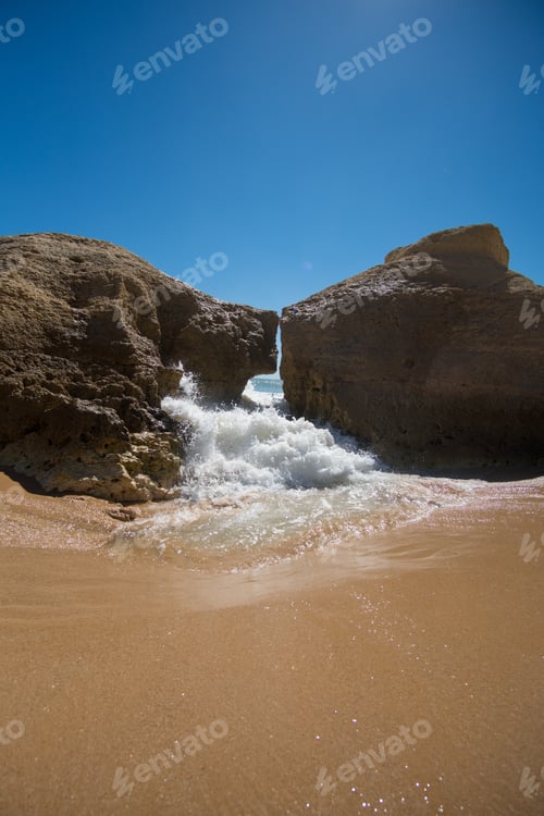 Preview: The Waves Of The Sea Crashing On The Rocks
