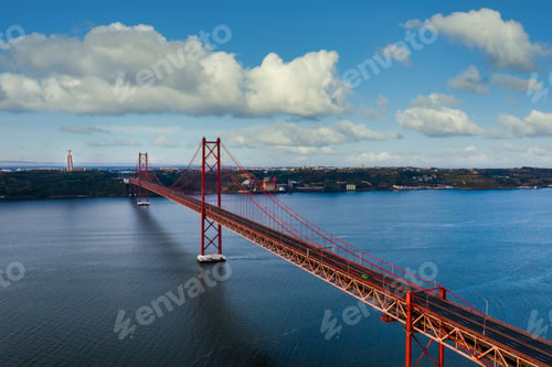 Preview: An Aerial Shot Of 25Th Of April Bridge, Lisbon