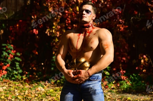 Preview: Halloween Holiday Concept. 31 October. Halloween Party And Funny Pumpkin. Halloween Decoration And
