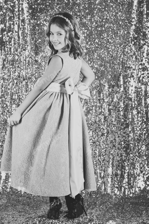 Preview: Face Kid For Magazine Cover. Girl Kids Face Portrait In Your Advertisnent. Prom Dress On Pretty
