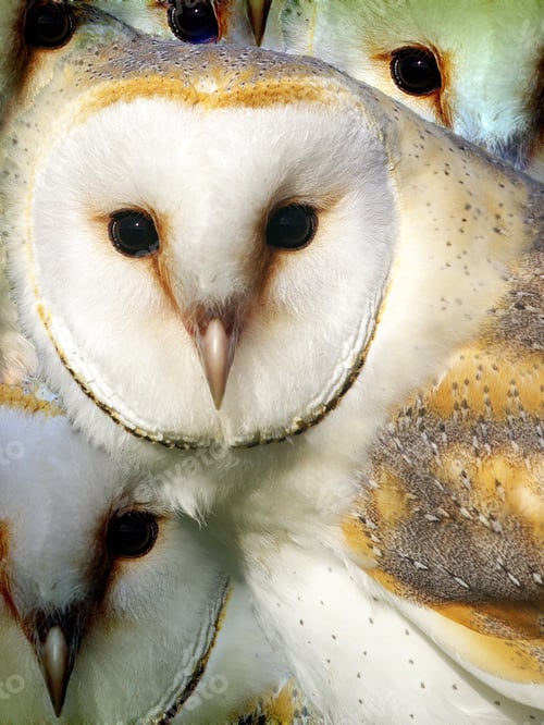 Preview: A Closeup Of Barn Owls, Vertical Shot