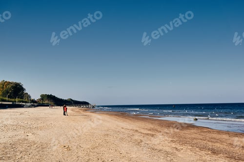 Preview: The Beach In Sarbinowo, Poland Under The Clear Blue Sky