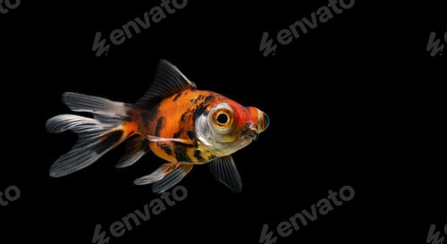 Preview: A Golden Fish On A Black Background