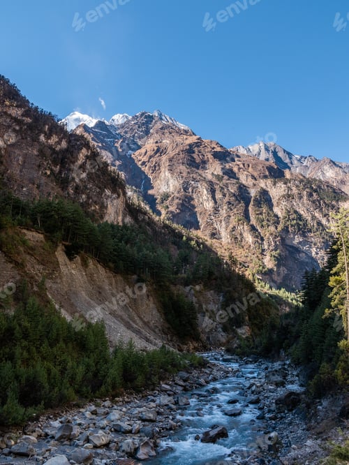 Preview: A Vertical Shot Of Annapurna Himalayas, Nepal
