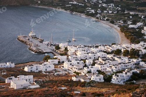 Preview: An Aerial Shot Of Ormos Egialis, Amorgos Island, Greece
