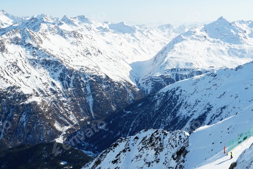 Preview: Mountain Range Covered With Snow In The Austrian Alps