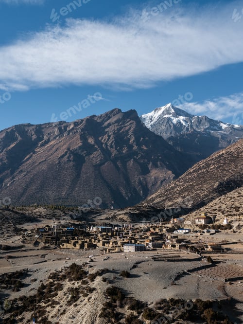 Preview: A Vertical Shot Of Annapurna Himalayas, Nepal