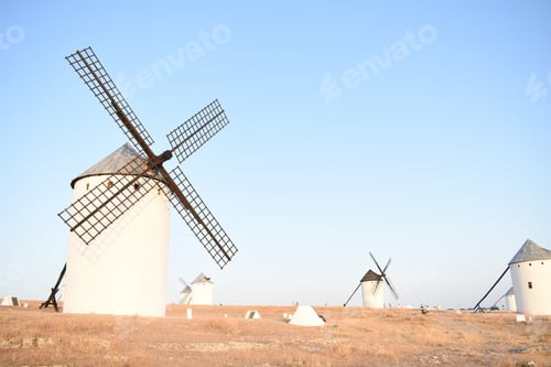 Preview: The Windmills In A Field On A Sunny Day