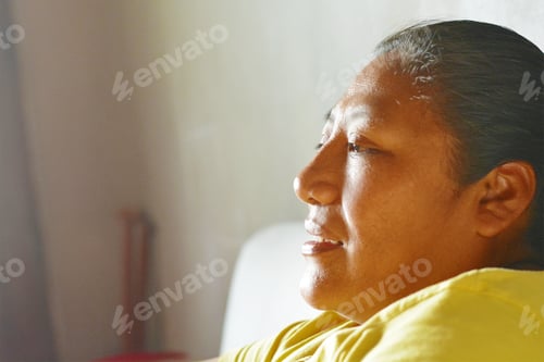 Preview: Profile Of Calm Native American Woman Inside.