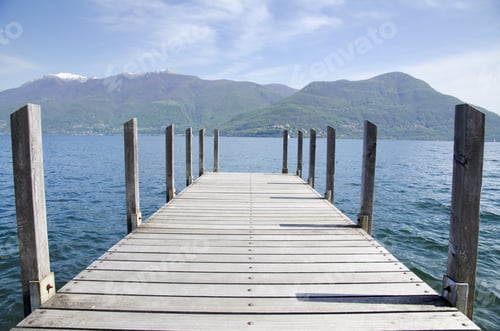 Preview: A Wooden Dock By The Sea In Ticino, Switzerland