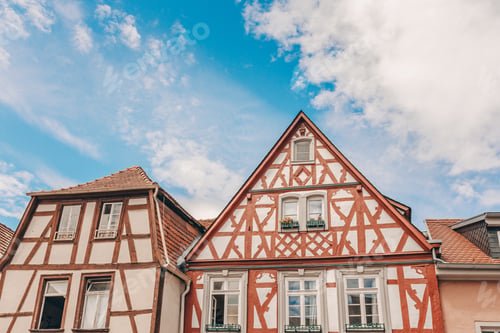 Preview: The Facades Of The Wooden Buildings With Unique Architecture In Wetzlar Wetzlar Germany